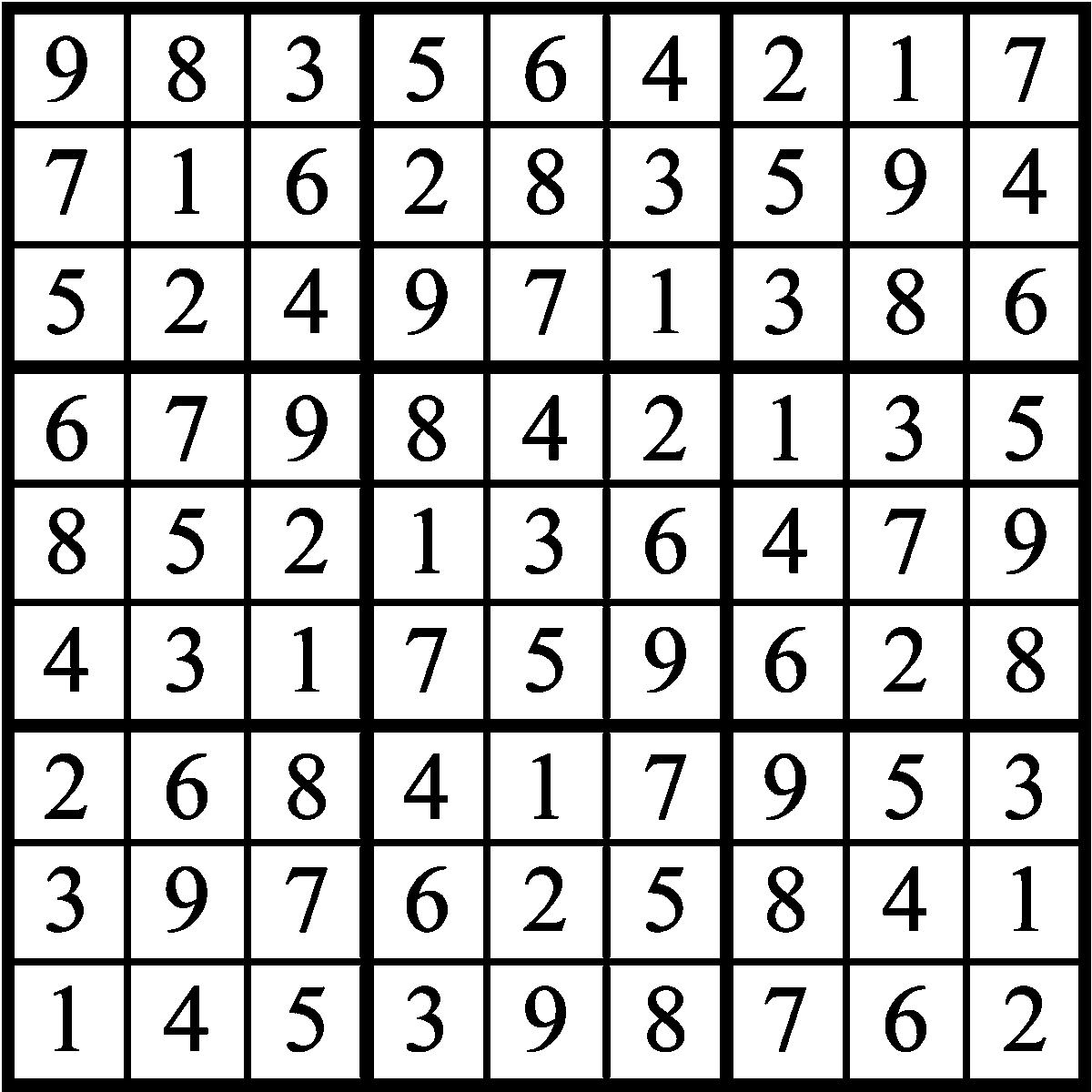filled in sudoku puzzle
