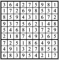 filled in sudoku puzzle