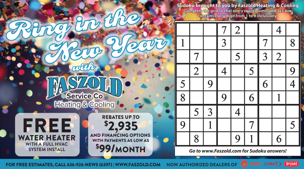 A Sudoku puzzle grid with numbers filled in some of the squares.
