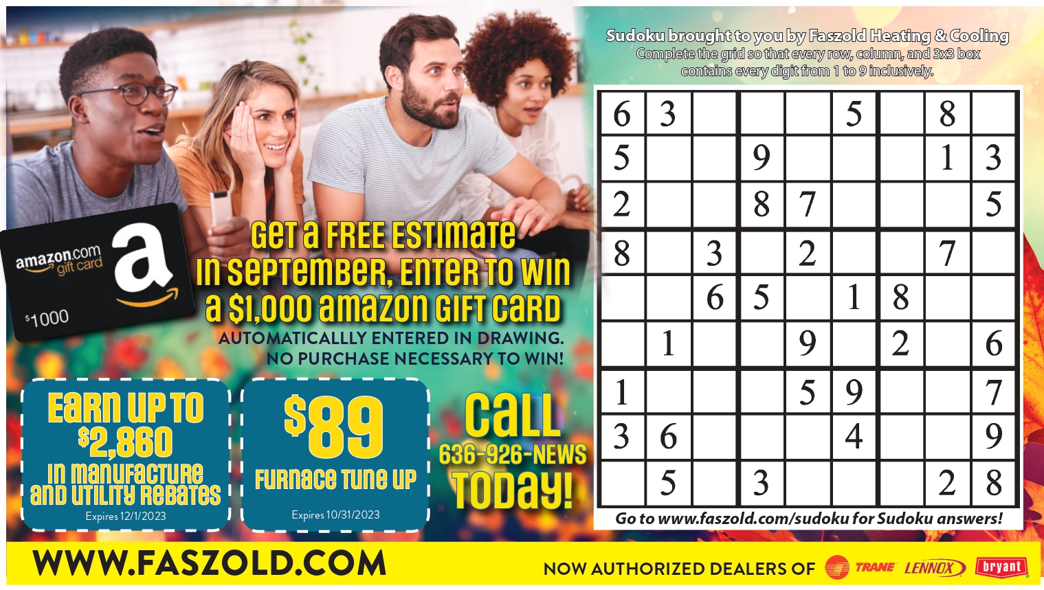 A Faszold coupon mailer with various components and labels.